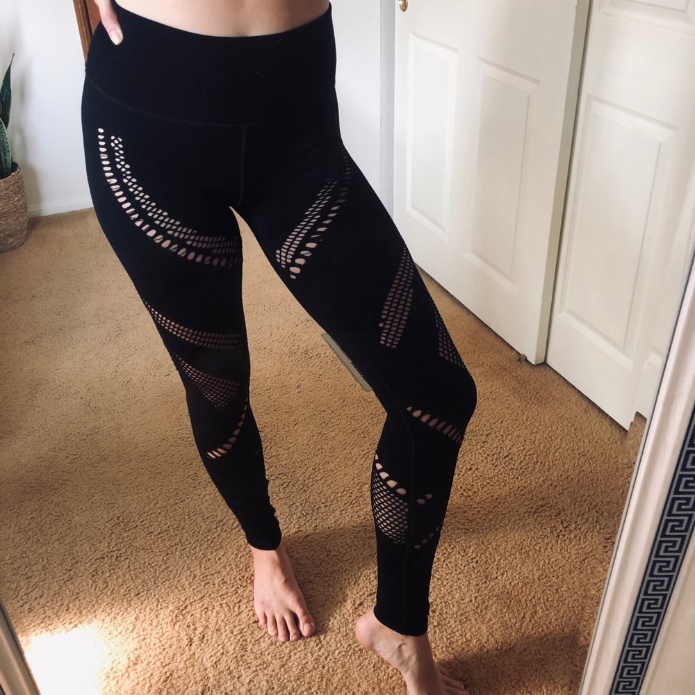 High Waisted Mesh Yoga Pants